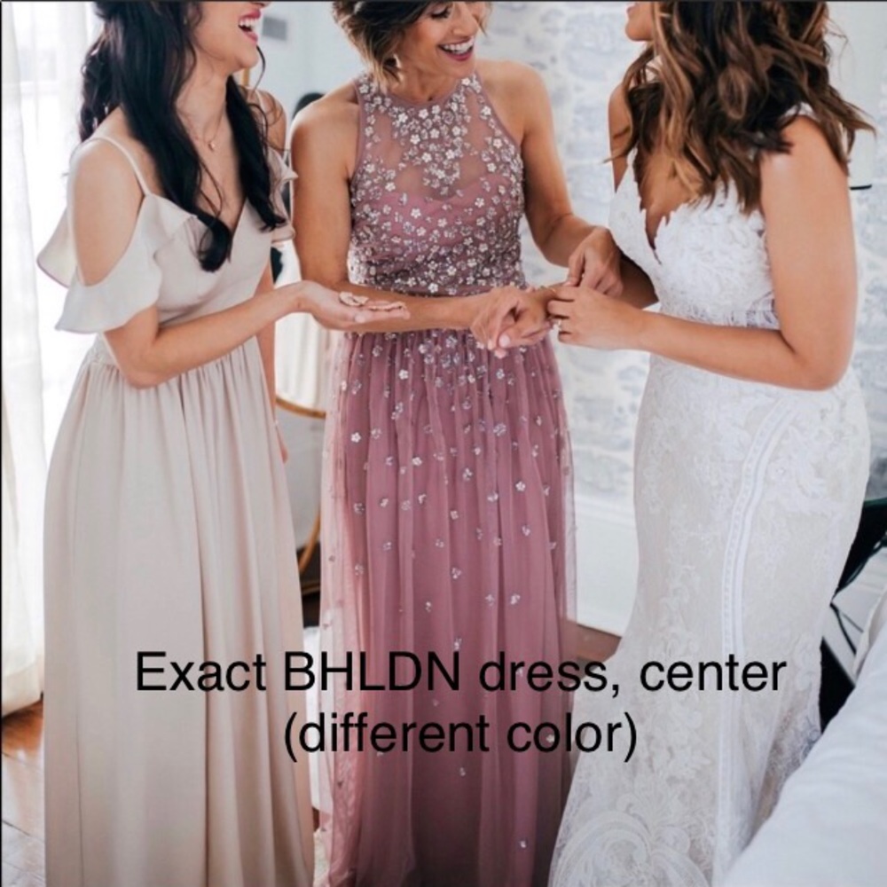 BHLDN sequined bridesmaid dress